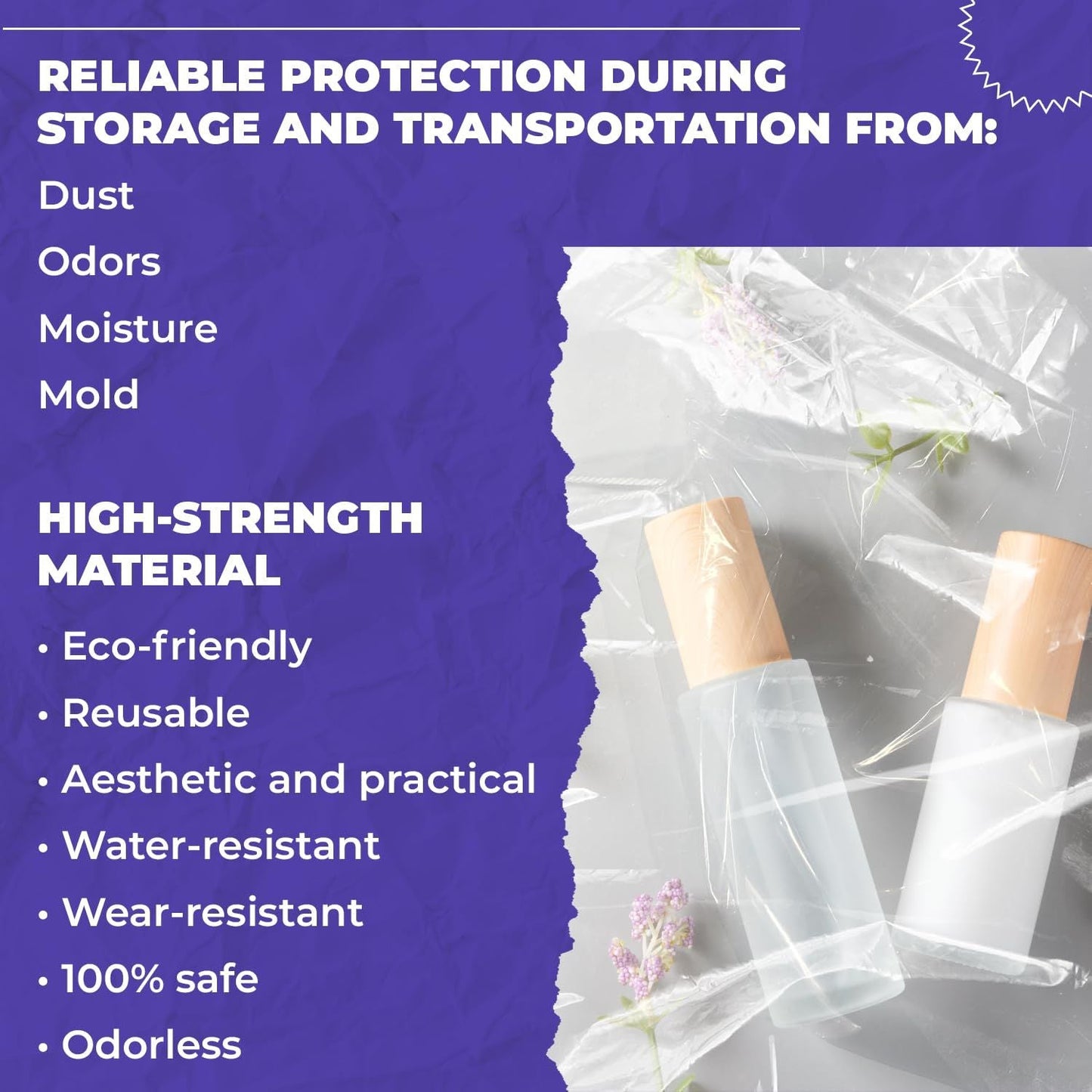 Clear Drawstring Bag, 5 x 8 Inches. Pack of 100 Clear Plastic Drawstring Bags. 2 Mil Drawstring Clear Plastic Bags. Waterproof Clear Plastic Bags Drawstring for Cosmetics, Toiletries
