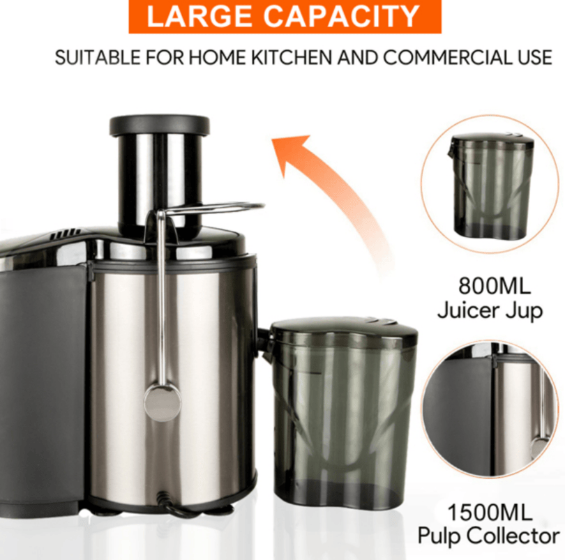 87043565 1100W household centrifugal juicer multi-function electric juicer 2.5L slag cup does not contain BPA fruit and vegetable juice, modern vertical mixing kitchen juicer, secondary mechanical