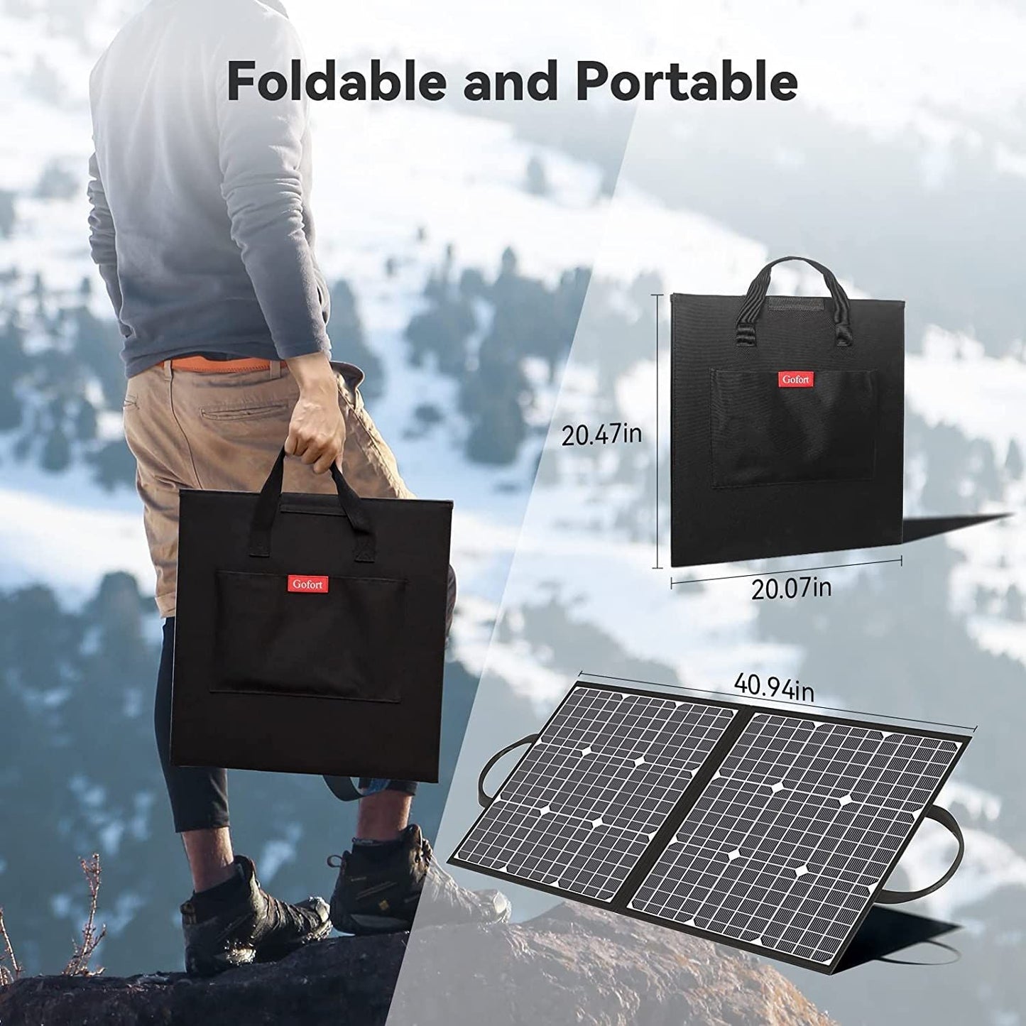 GOFORT 330W Portable Power Station;  299Wh Solar Generator Backup Power Compatible with 100W 18V Portable Solar Panel;  Foldable Solar Charger with USB;  18V D C;  QC 3.0 Output