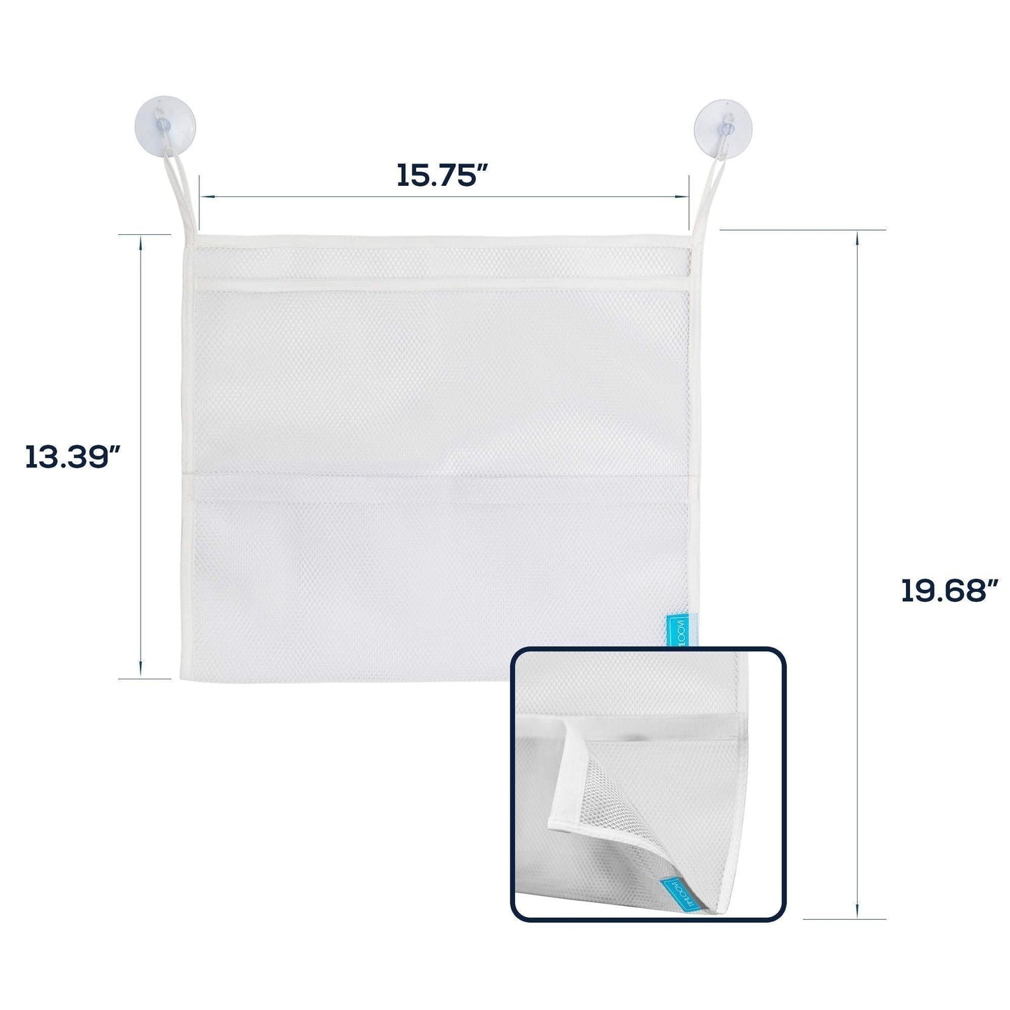Bath Toy Organisers Set of 2 Large Size 14.16 x 19.67 in and 15.75 x 19.68 in Storage Net Bags for Baby Bathtub Toys 4 Strong Suction Cups Bathroom Shower Caddy Holder Multi Use for Kids Toddlers