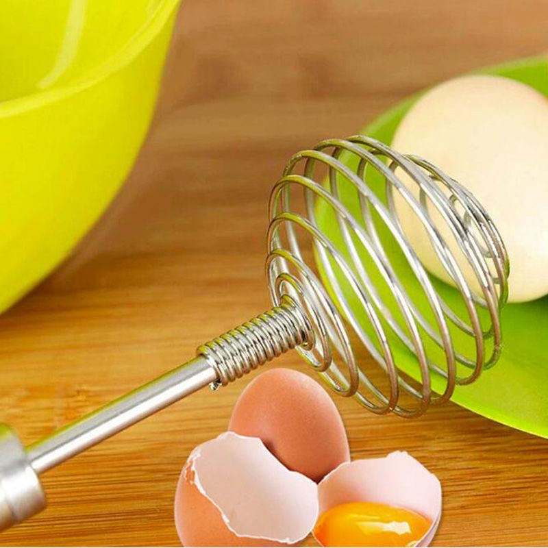 Spiral Egg Whisk Stainless Steel Lightweight N on-T oxic Kitchen Gadget Manual Blender Hand Whisk for Baking Beverage Cooking