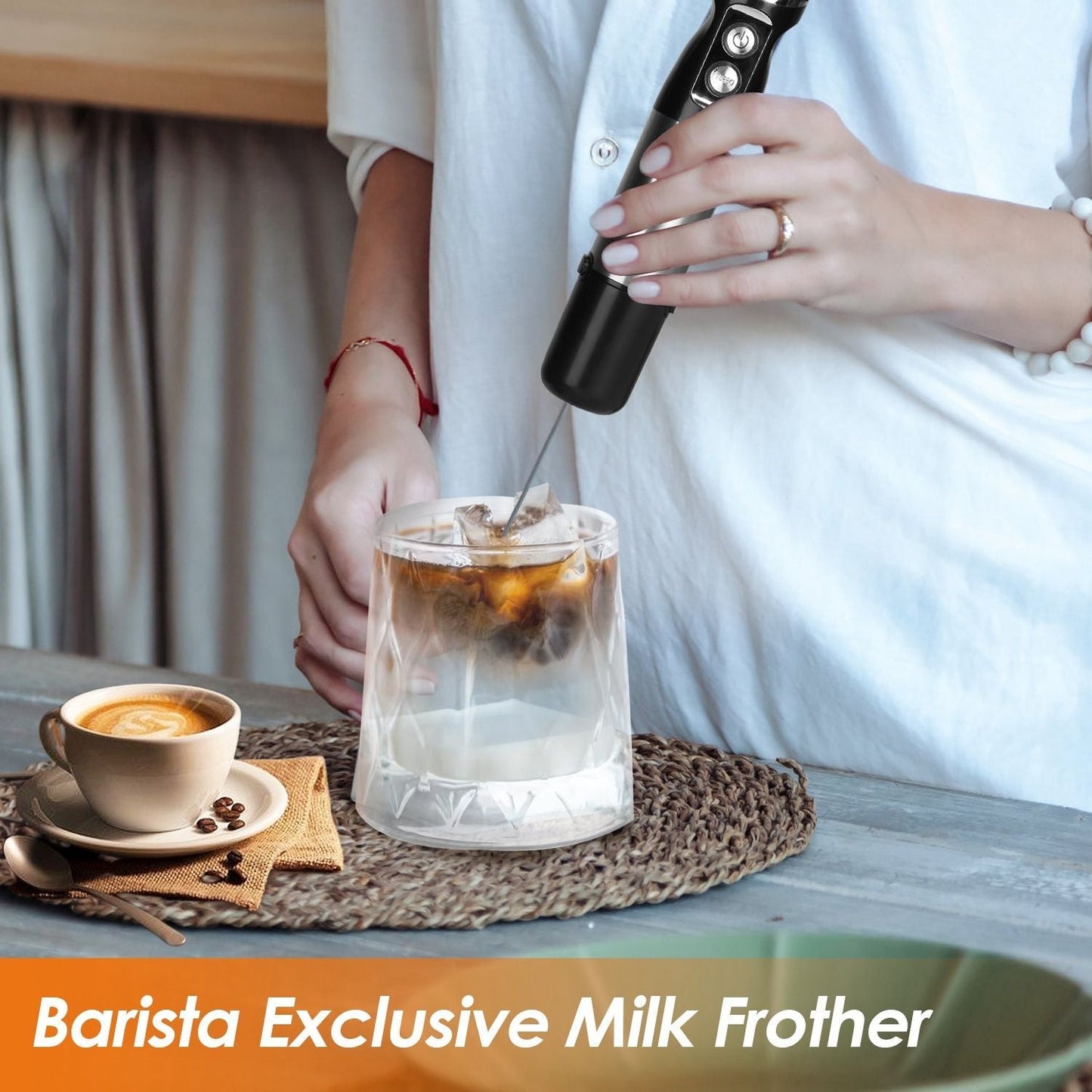 1000W 5 In 1 Immersion Hand Blender Stainless Steel Hand Mixer with 12 Speeds Turbo Mode Food Processor with 20Oz Beaker 17Oz Chopper Whisk Milk Frother