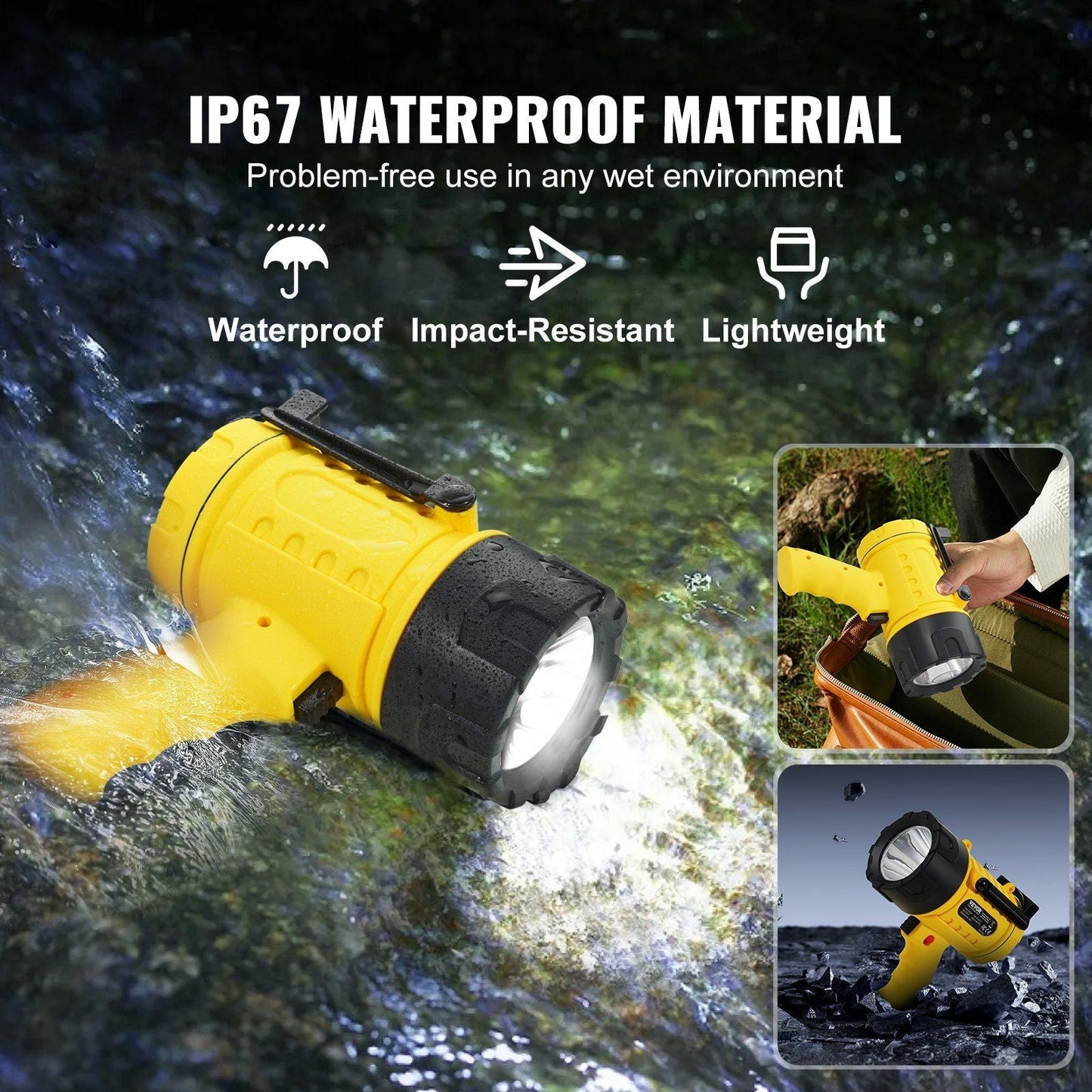 USB Super Bright Rechargeable Spotlight Flashlight 1000, 000LM Searchlight