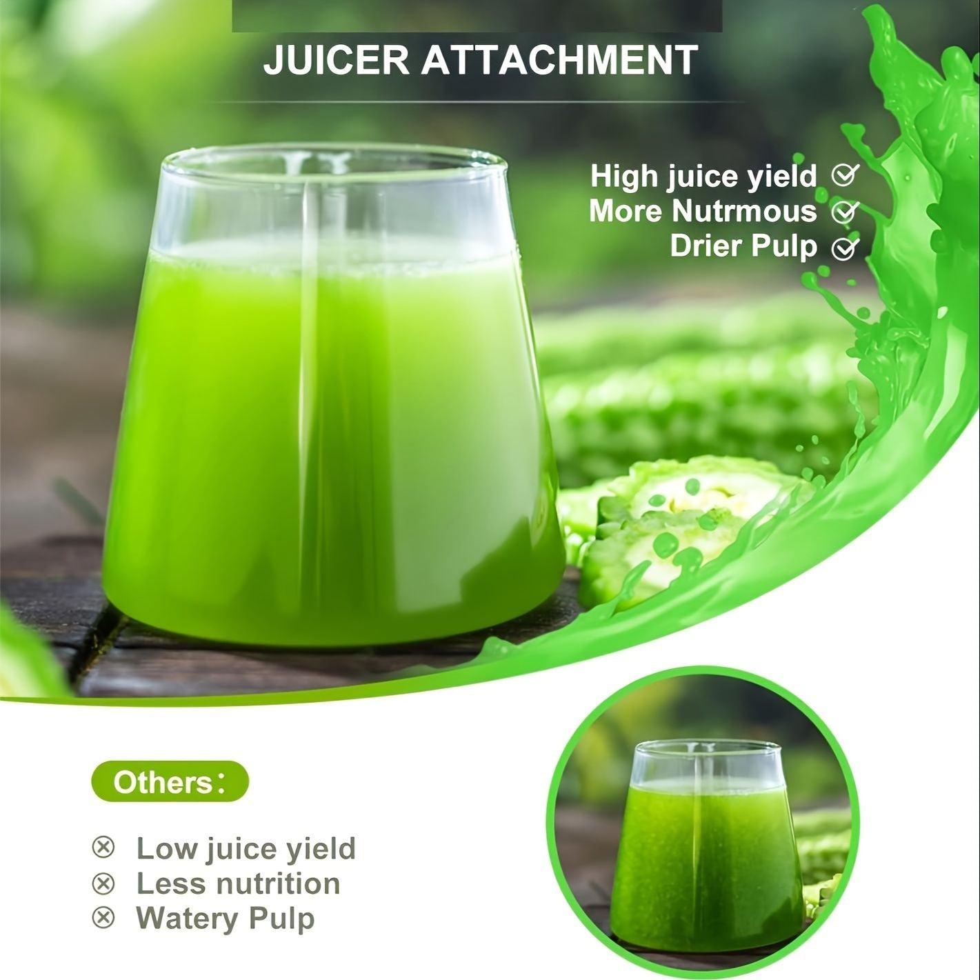 Juicer Attachments, Juicers, Cold Press Juicer Parts (excluding machines and cups) for all models of KitchenTreasure Stand Mixers. Compatible with all KitchenTreasure desktop blenders and Mixables