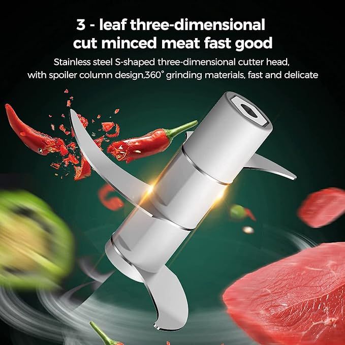 Mini Electric Garlic Chopper, Food Processors Small, Garlic Mincer Crusher Vegetable Chopper, Meat Grinder Masher Kitchen Tool, Portable Blender for Onion, Ginger, Veggie, Spice, Herb, Fruit, Nuts