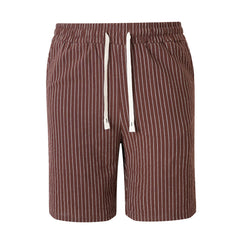 Mens Casual Sporty Striped Drawstring Shorts