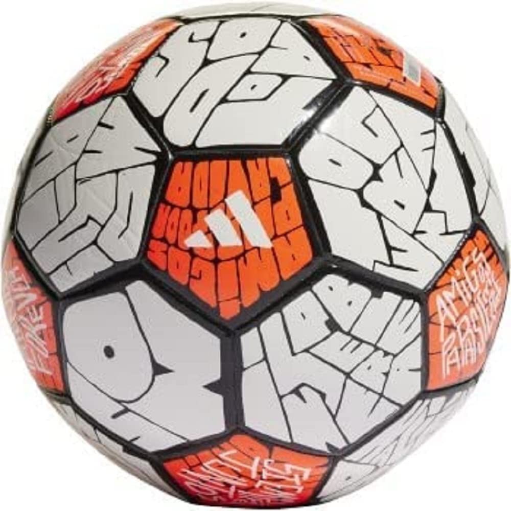 adidas Unisex-Adult Messi Club Ball White/Black/Solar Red 3