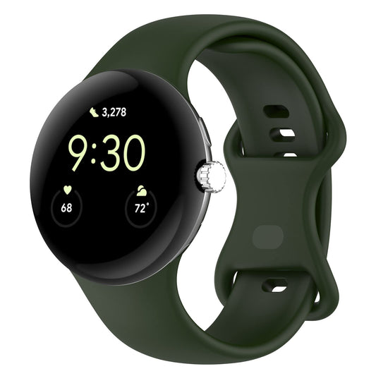 TenCloud Bands Intended for Google Pixel Watch 3 41mm/Pixel Watch 2/Pixel Watch for Pixel Watch Bands Large Silicone Watch Straps for Men 6.3-8.5 inch (Army Green)