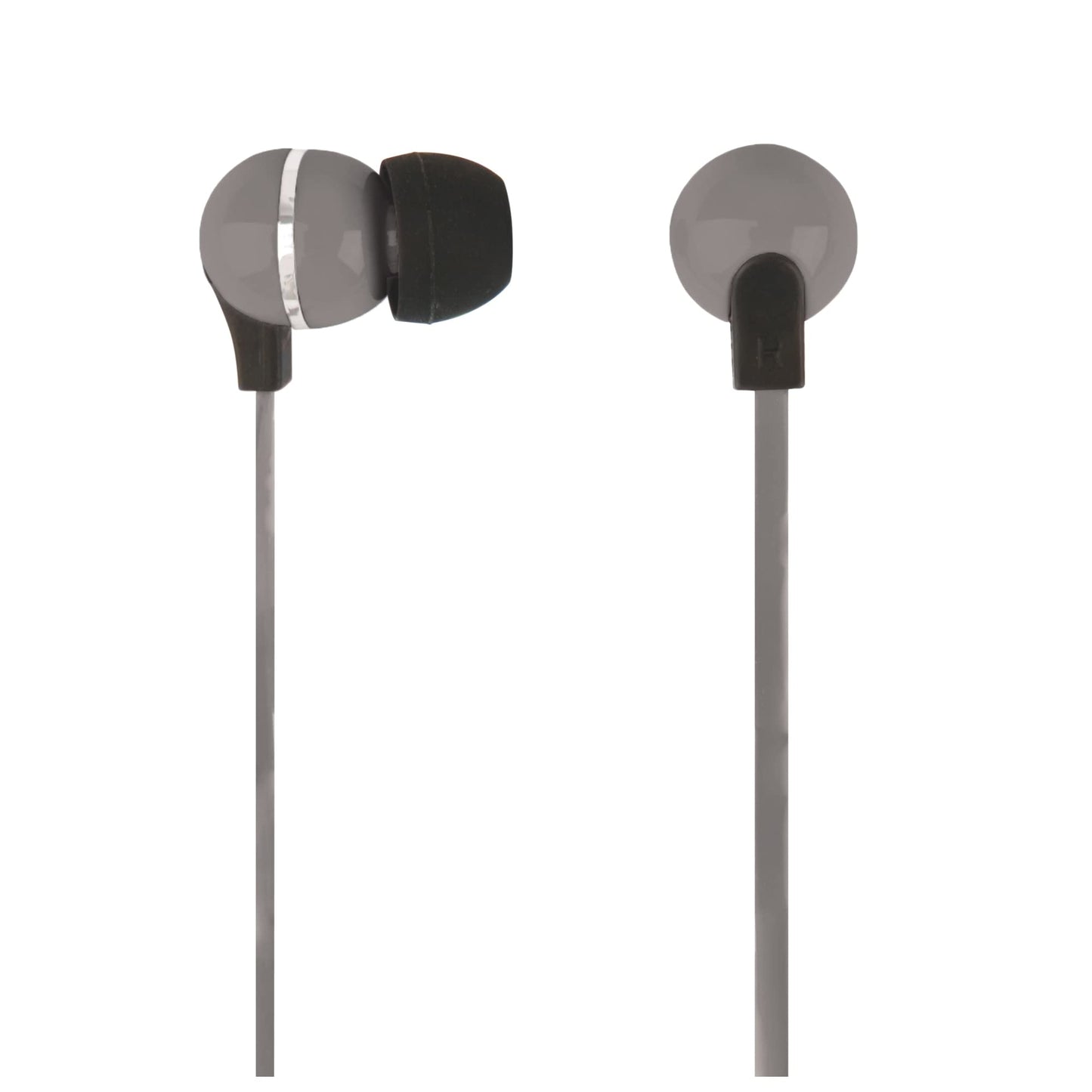 Ativa™ Plastic Earbud Headphones with Flat Cable Gray