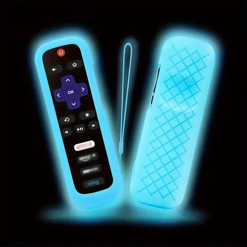Glow-in-the-Dark Silicone Remote Cover With Lanyard