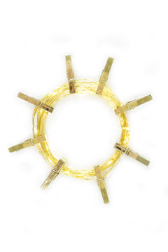 36 LED Gold Photo Clip String Light- Battery Operated