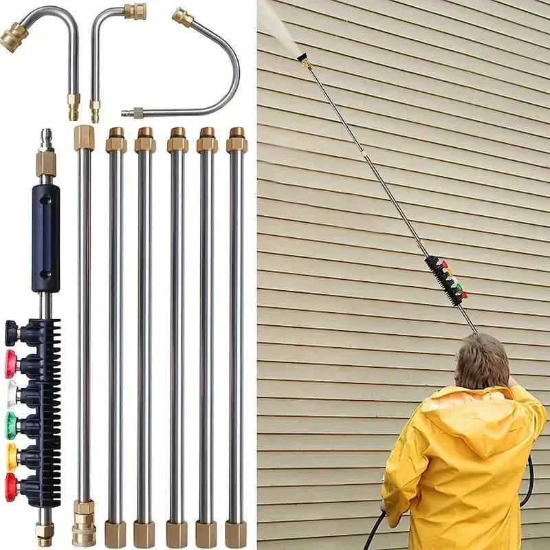 High Pressure Washer Extension Wand, 1/4" Quick Connect Power Washer Lance With 6 Nozzle Tips