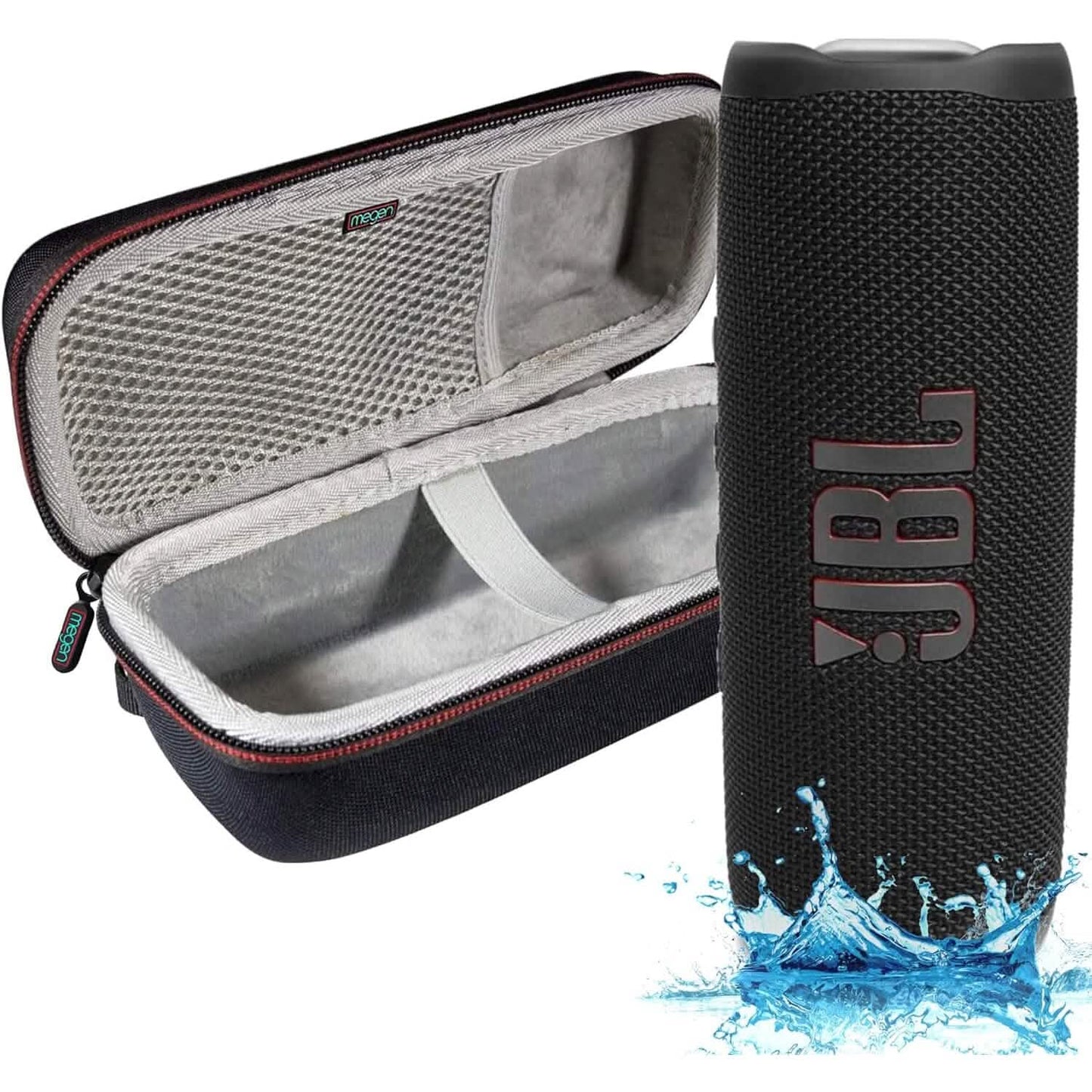 JBL Flip 6 - Waterproof Portable Bluetooth Speaker with Megen Hardshell Case