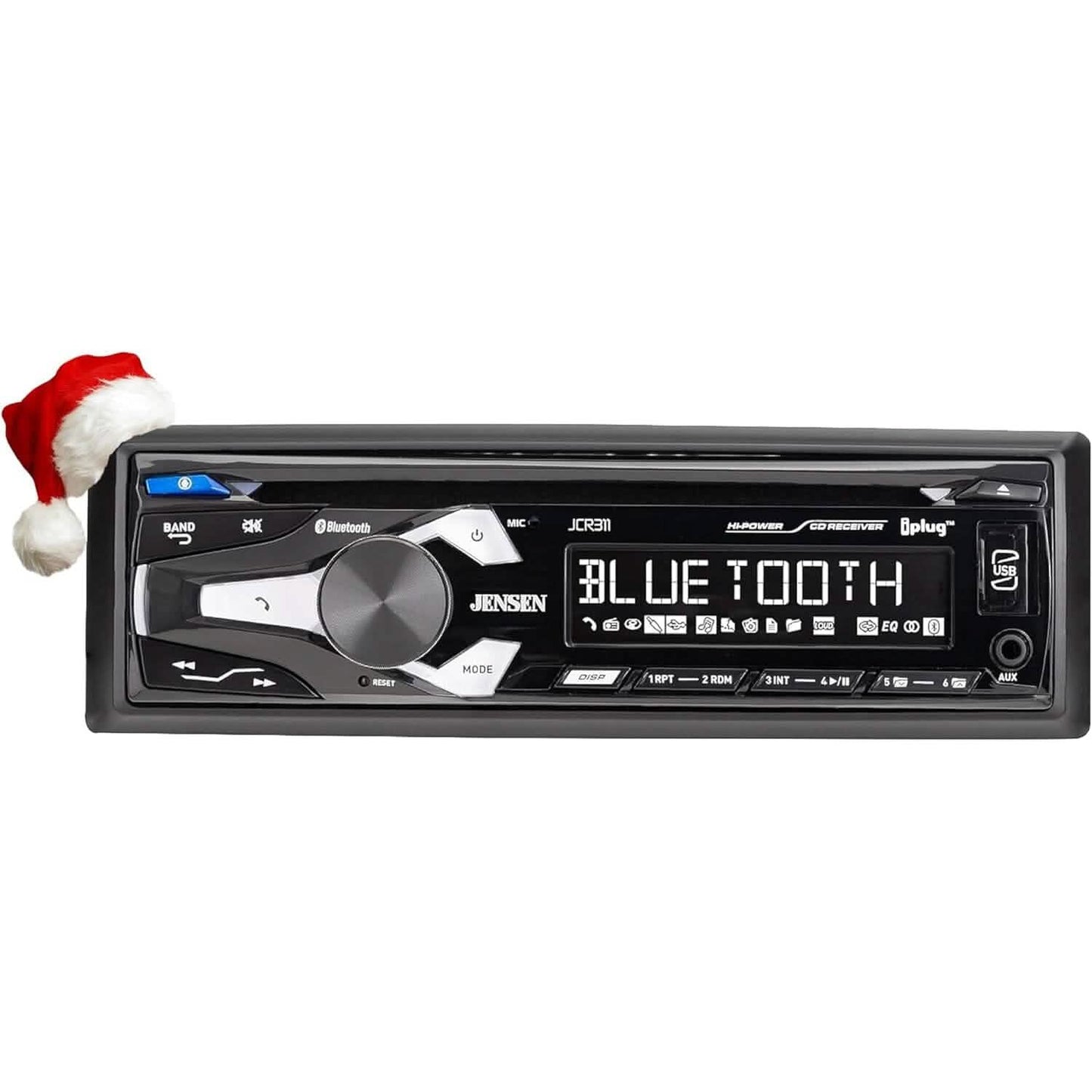 Jensen JCR311 10 Character LCD Single DIN Car Stereo Radio CD Player  (Refurbished)