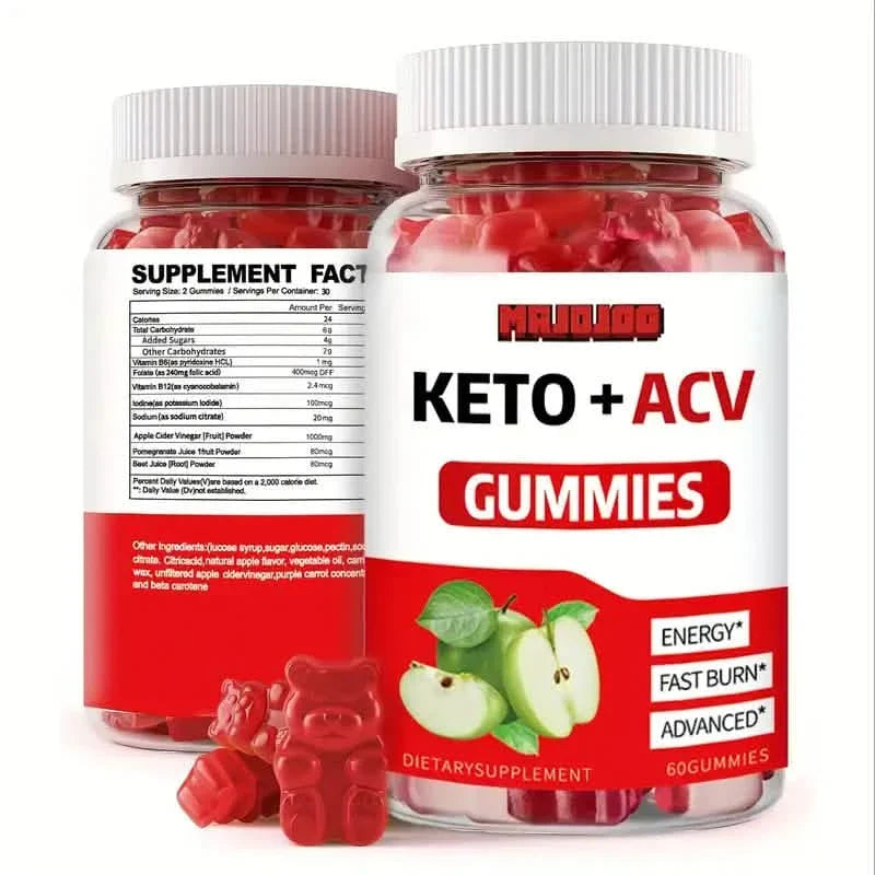KETO +ACV Gummies Apple Cider Vinegar & B12