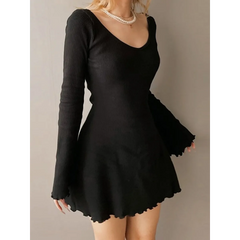 Solid Casual Knitted Dresses