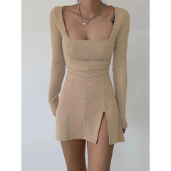 Solid Casual Knitted Dresses