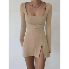 Solid Casual Knitted Dresses