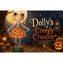 Dolly's Creepy Crawlies Halloween Figurine – 6.5" Poly Resin by Lori Mitchell