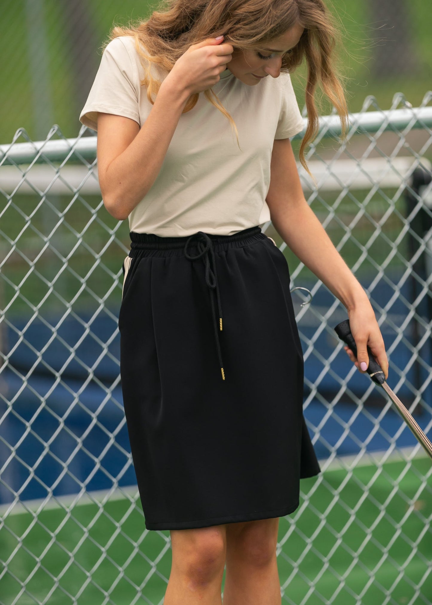 Nina Mid-Rise Track Skirt