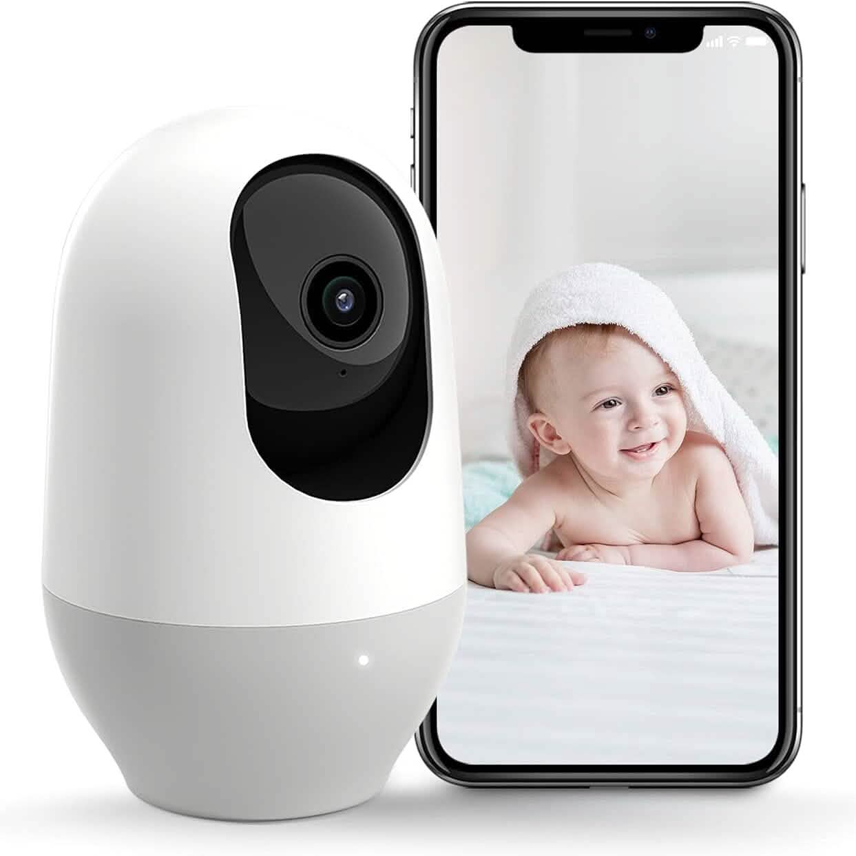 nooie 1080P Home Security Camera, Motion Tracking, Super IR Night Vision, Works with Alexa, Two-Way Audio, Motion & Sound Detection  (Refurbished)