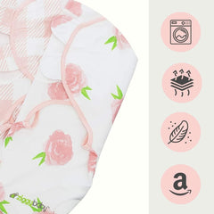 Ziggy Baby Swaddle Blanket Adjustable Wrap 3Pack Pink Peony Heart Plaid Size S/M