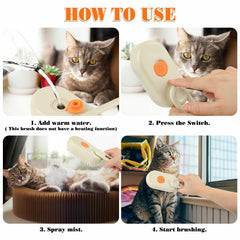 Ayaseen Cat Steam Brush 2PCS Rechargeable Flea Anti-Static Massage Comb