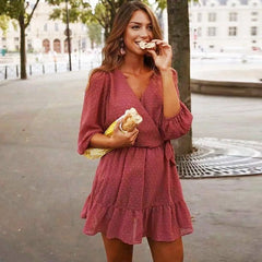 Korean Ruffle Mini Dress