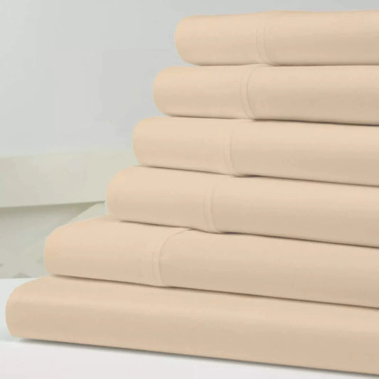 6-Piece Set: Kathy Ireland 1500 Thread Count Bamboo Cotton Sheet Set