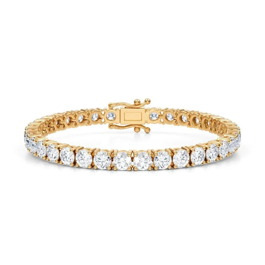 12.50 CTW D VS Round Lab Grown Diamond 7.5" Tennis Bracelet 14k Yellow Gold