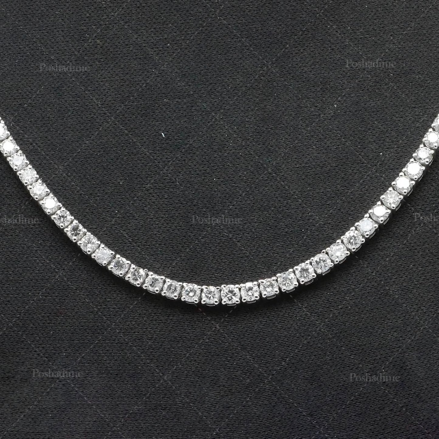 4.3CT Certified Round Lab Grown Diamond 18" Tennis Necklace Solid 14K White Gold