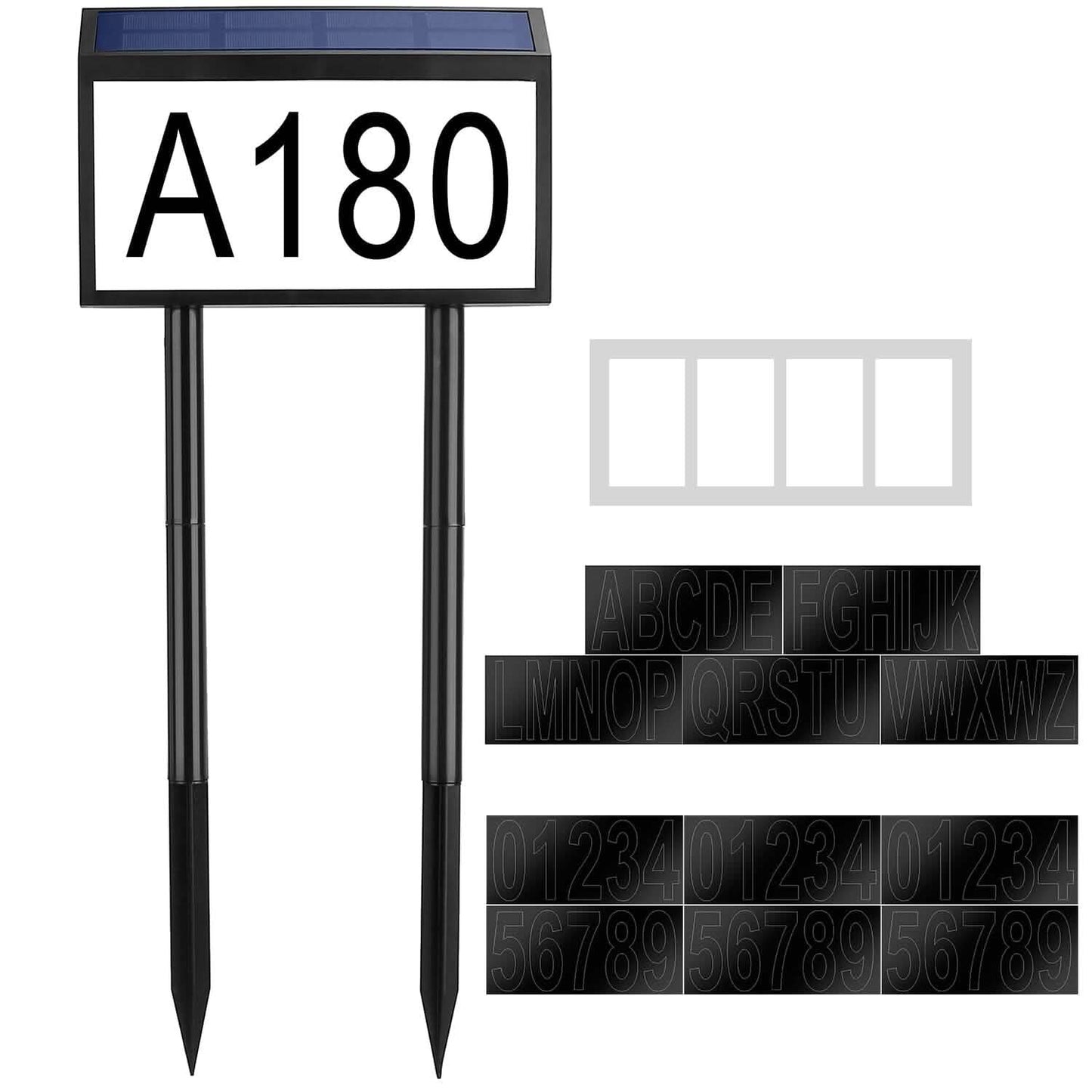 Solar Powered House Numbers LED Address Plaque Sign