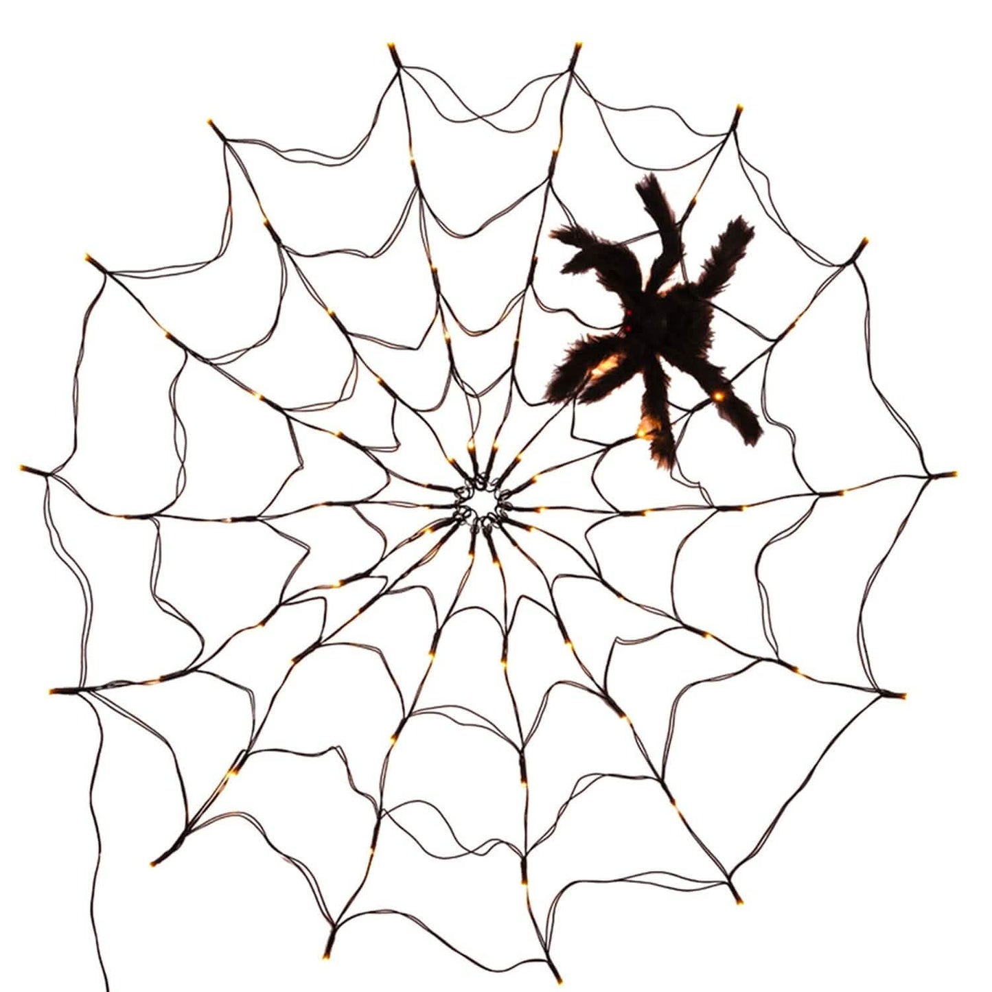 Spider Web Light with Hairy Spider 70LED Battery Powered Remote Control 8 Lighting Modes