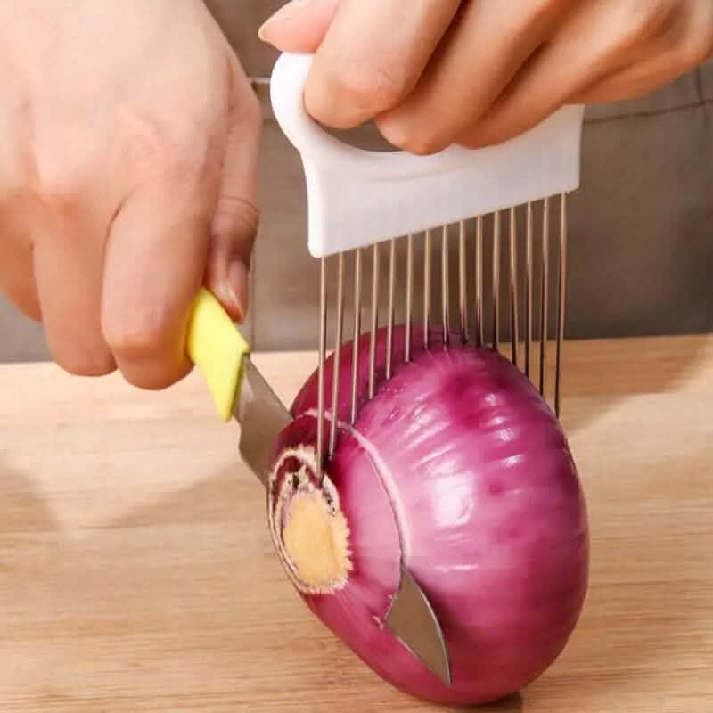 Stainless Steel Onion Needle Fork Vegetable Fruit Slicer