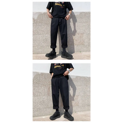 Men's Simple Loose Black Cotton Pants