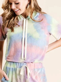 Tie Dye French Terry Hoodie Top and Bottom Set