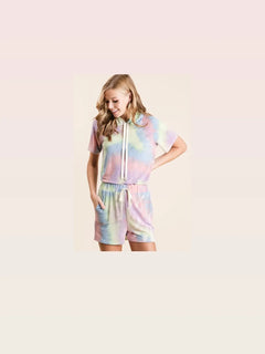 Tie Dye French Terry Hoodie Top and Bottom Set