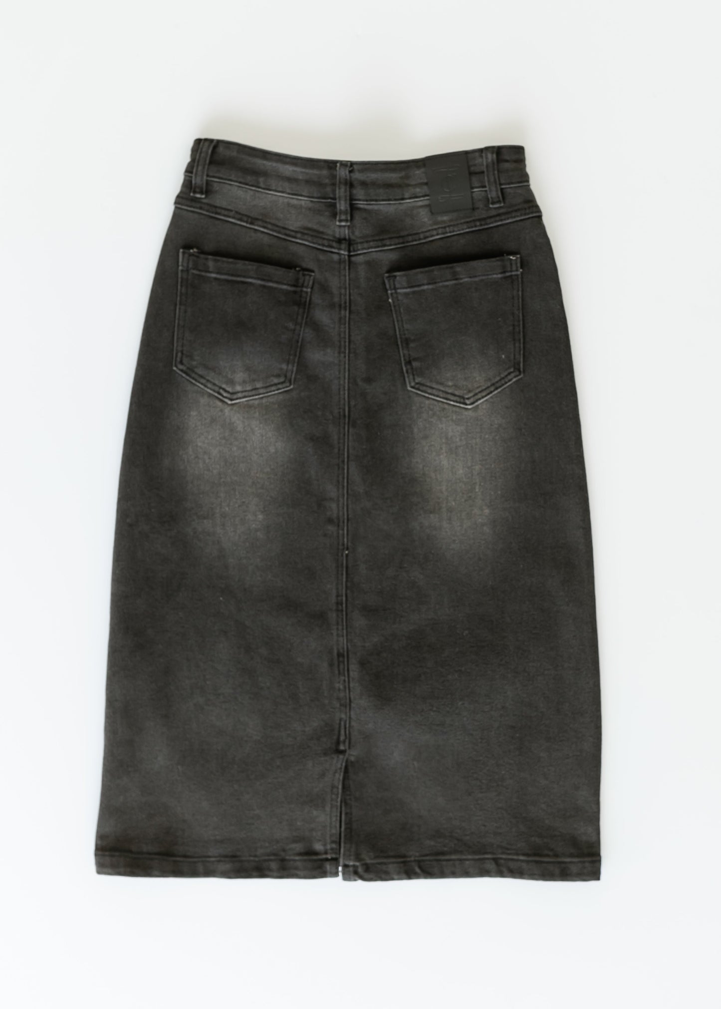 Tiffany Black Denim Midi Skirt - FINAL SALE