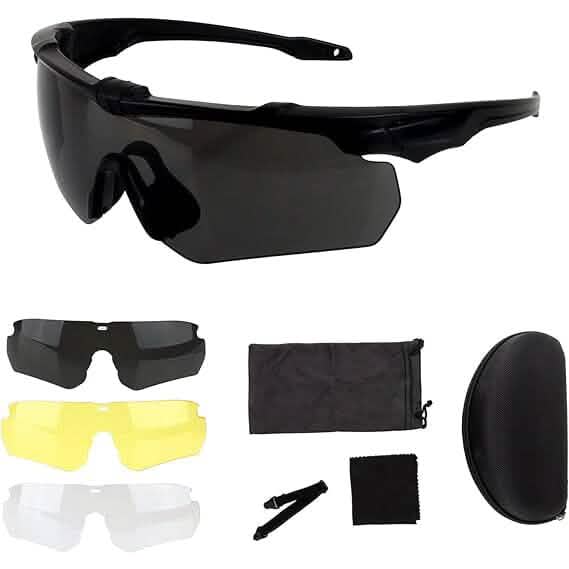 ToopMount Tactical Eyewear Anti Fog, ANSI Z87.1 Shooting Glasses with 3 Interchangeable Lens (Refurbished)