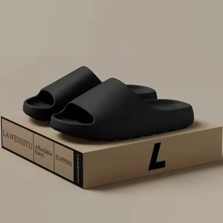 Unisex Soft Slippers, Comfortable Indoor/Outdoor Slide Sandals, Non-slip Textured Design Footwear