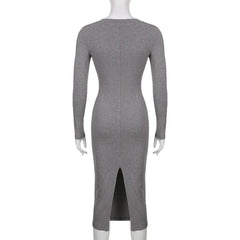 V-neck Knitted Dress