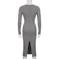 V-neck Knitted Dress
