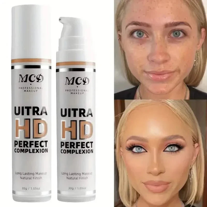 Waterproof Long Lasting Liquid Foundation #02 For Concealing Dark Circles Acne Blemishes