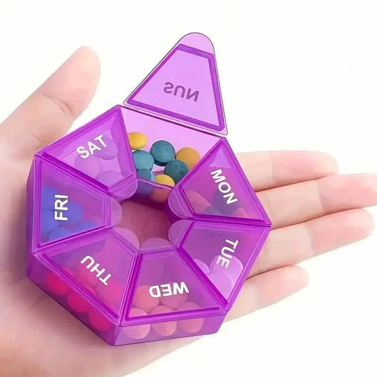 Weekly Rainbow Pill Box - 7-Grid Thickened Pill Storage Box