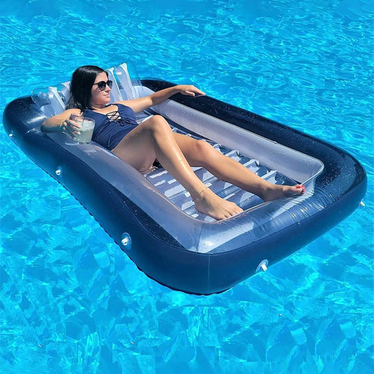 XL Floating Pool Bed, Inflatable Water Lounger Raft